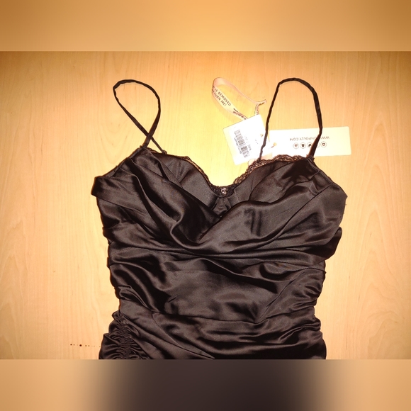 ALL FOR YOU Lace Trim Satin Mini Dress - Picture 2 of 6